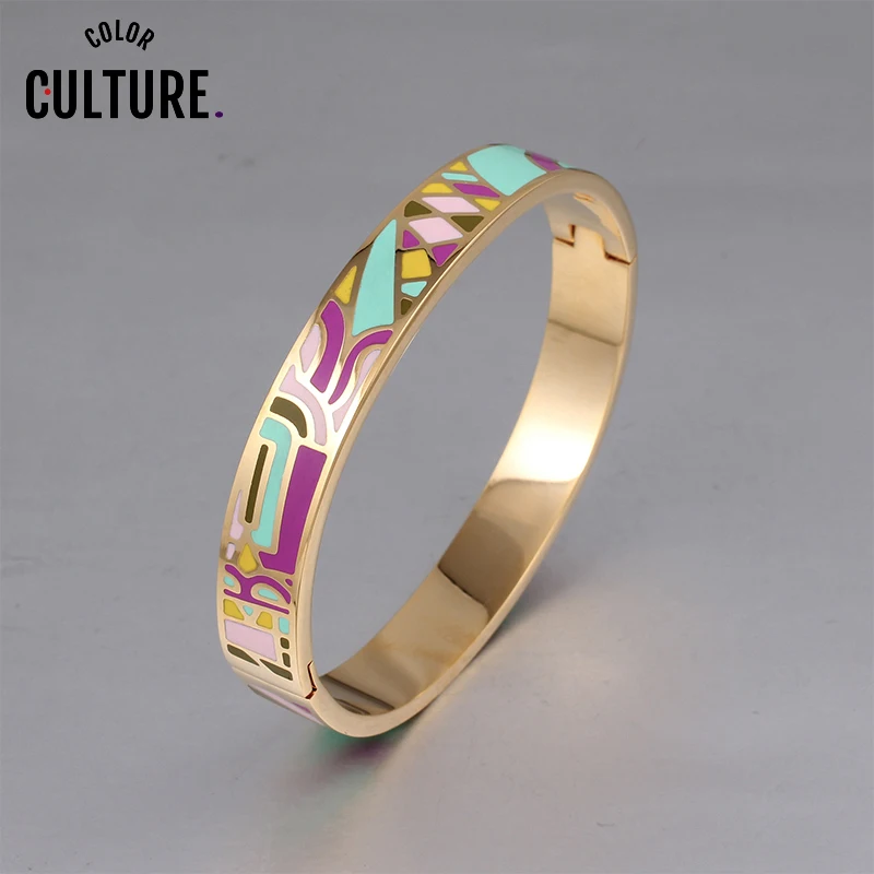 Color Culture Fashion Gold Geometric Couples Bangle Designs Wedding Jewelry