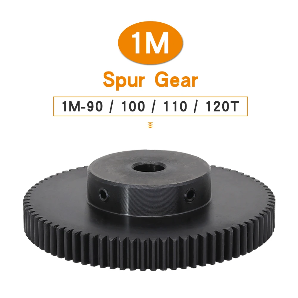 1 Piece Motor Gear 1M-80T/90T/100T/110Teeth SC45#Carbon Steel High Frequency Quenching Teeth Gear Wheel Bore Size 8/10/12 mm