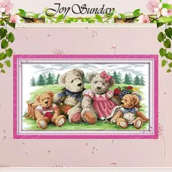 Bear Family(2) modelli contati Set punto croce 11CT 14CT 16CT timbrato DMC Kit punto croce ricamo ricamo Home Decor