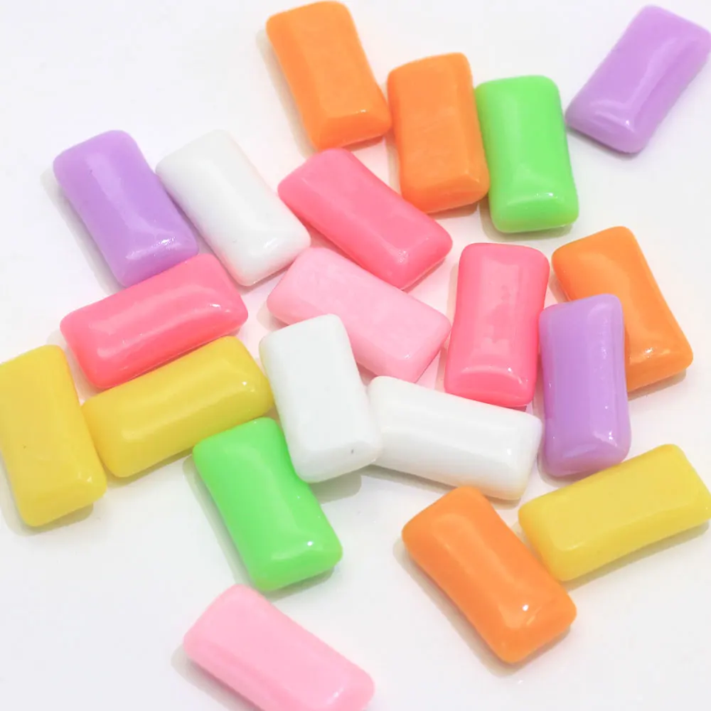 100/50pc Colorful Simulation Chewing Gum Resin Cabochon Miniature Artificial Food DIY Phone  Decoration Embellishment Scrapbooki