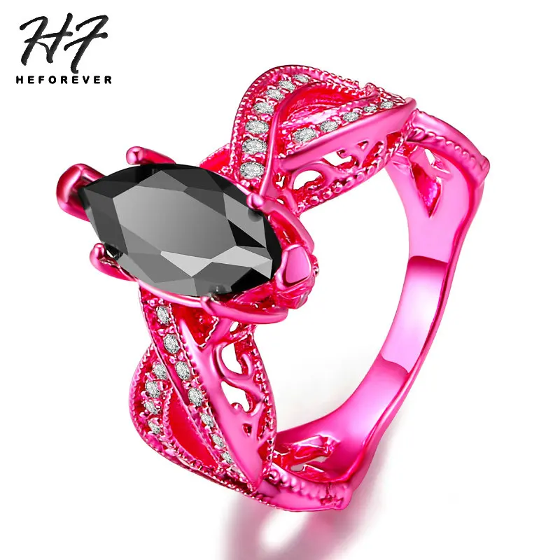 Punk Special Color Rings For Men & Women Pink and Blue Gold Color AAA+CZ Wild Style Fashion Jewelry For Party DD040