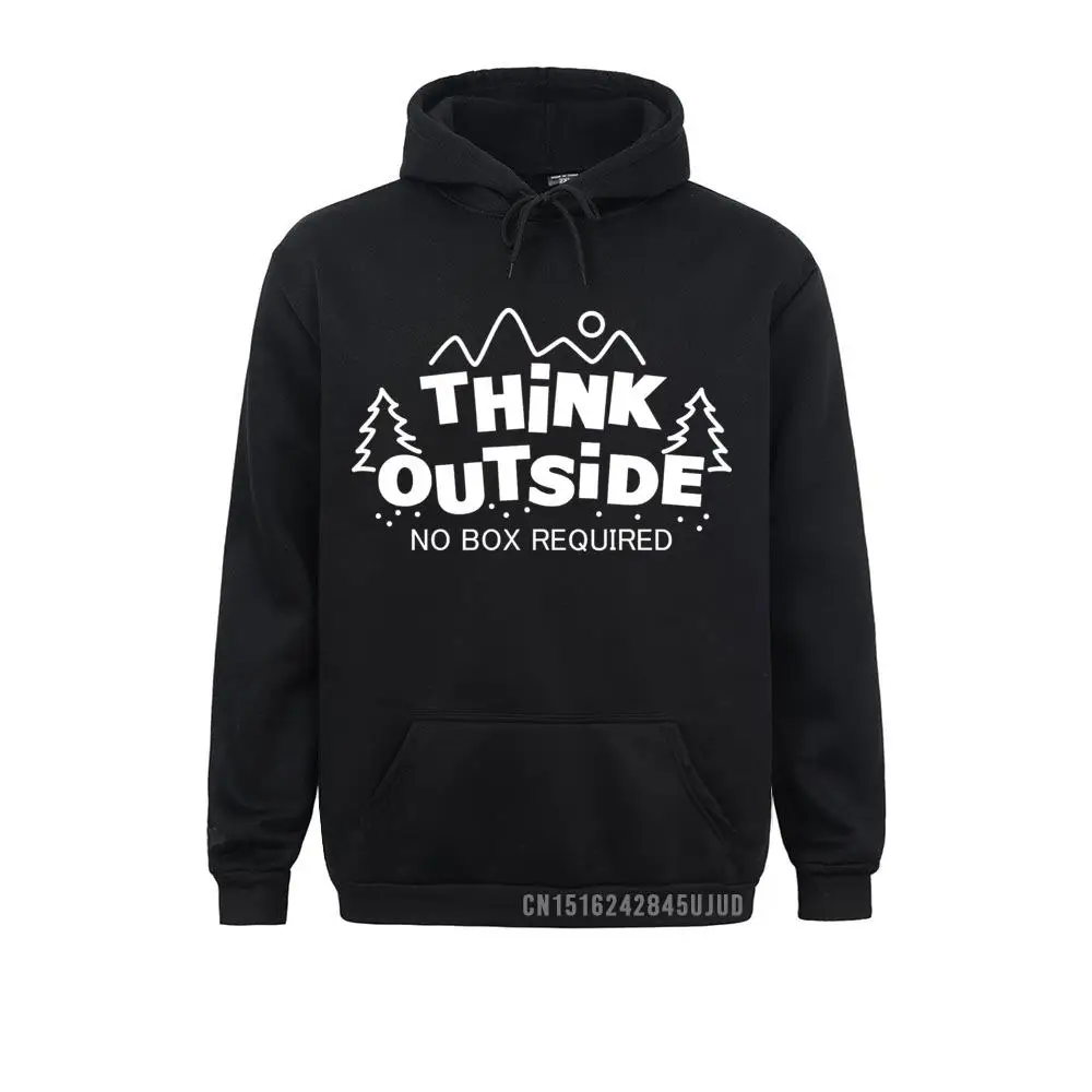 

Think Outside No Box Required Awesome Sweatshirt Men Nature Camping Hoodie Hiking Mountain Climbing Clothes Basic Coats