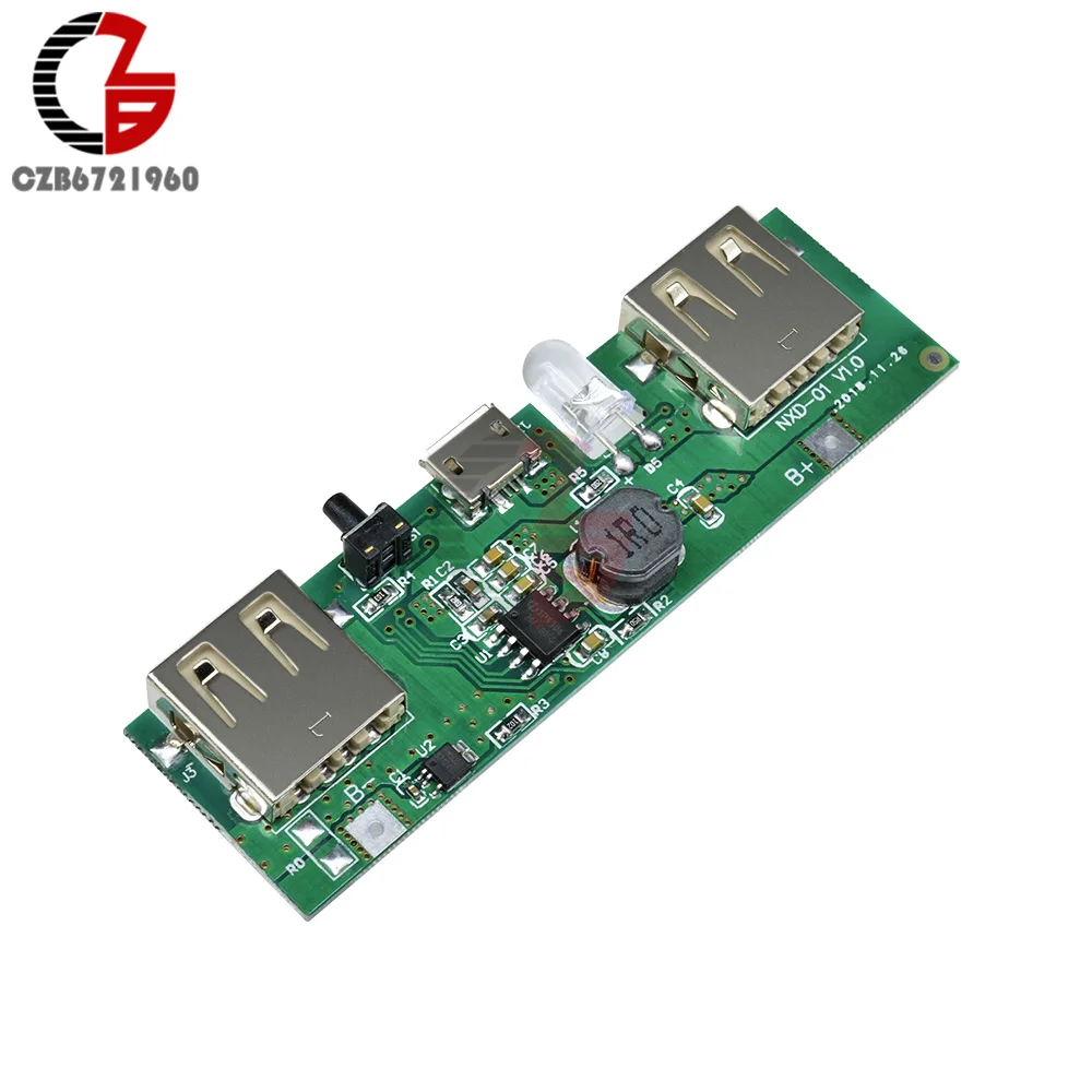 Micro USB 5V 1A 2A 18650 Lithium Battery Charging Board 2 USB Output Li-ion Lipo Battery Protection for Mobile Power Bank DIY
