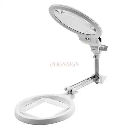 Magnifying glass foldable desktop repair electronic led lamp elderly children clear reading calligraphy insect stamp coin