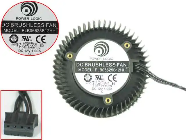 

Power Logic PLB06625B12HH DC 12V 1.00A Dia. 65x23mm C.T.C 37mm Server Cooling Fan