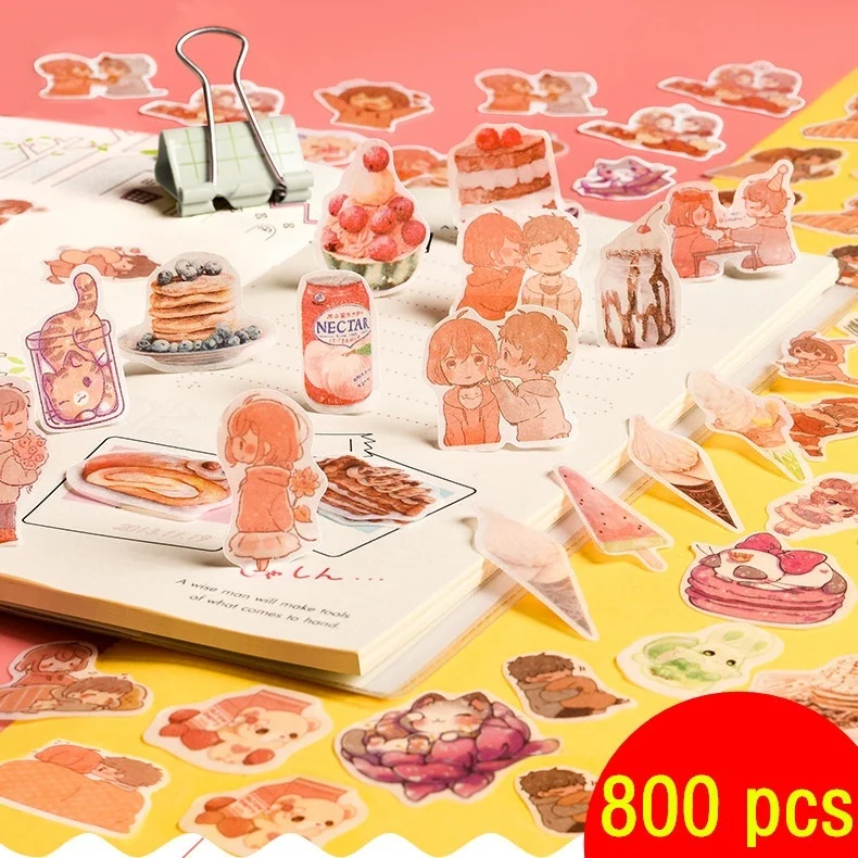 800 pcs Cute cartoon character Cute Decorative Sticker Collection for Scrapbooking