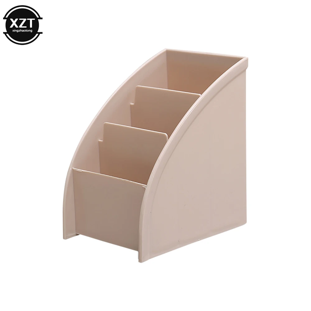 Multifunctional 3 Grid Remote Control Box Cosmetics Desktop Storage Case Stand Holder Office Stationery Phone Organizer 3 Colors