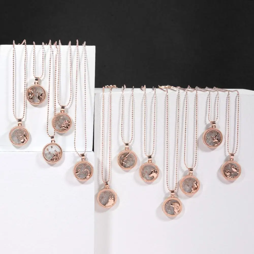 Moda gwiazda znak zodiaku 12 konstelacji naszyjnik wisiorek baran Leo złoty łańcuszek Choker naszyjniki dla kobiet biżuteria dziewczęca prezenty — zdjęcie 7