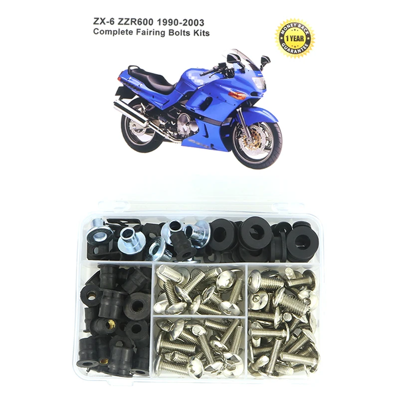 Fit Für Kawasaki ZX-6 ZZR600 1990-2003 Komplette Voll Verkleidung Schrauben Kit Geschwindigkeit Muttern Motorrad Seite Abdeckt Schrauben ZZR 600 ZX6