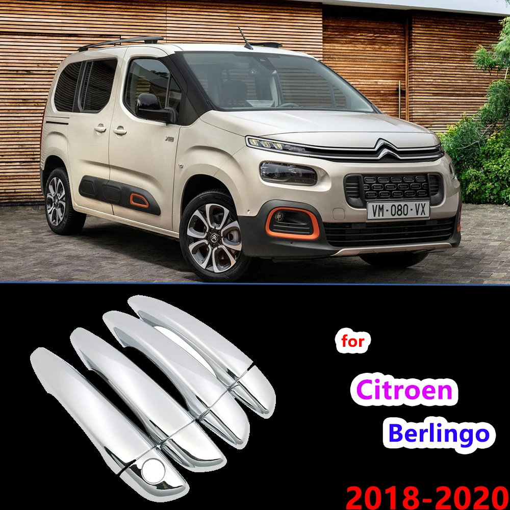 Luxuriou High quality Chrome Handles full Cover Trim for Citroen Berlingo XL 2018 2019 2020 Car cap Accessories Stickers Styling