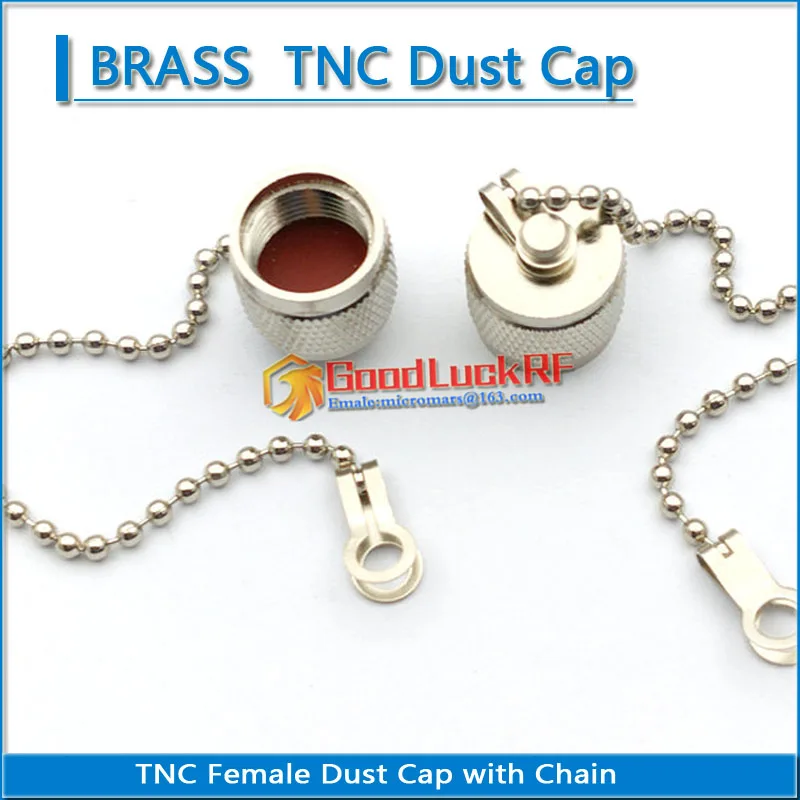 1X Pcs TNC Female Dust Cap with Chain Resistor RF coaxial Terminator Dust Cap Protective Cover Brass Adapters