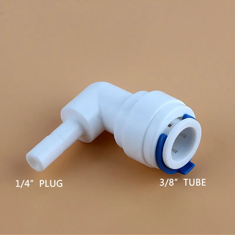 3/8 "Ống-1/4" Bolt Khuỷu Tay Kết Nối Nhanh 1164 Ống Cứng Cắm Chung Đường Kính 6.5MM bể Cá Cảnh Lọc Nước RO Hệ Thống Thẩm Thấu Ngược