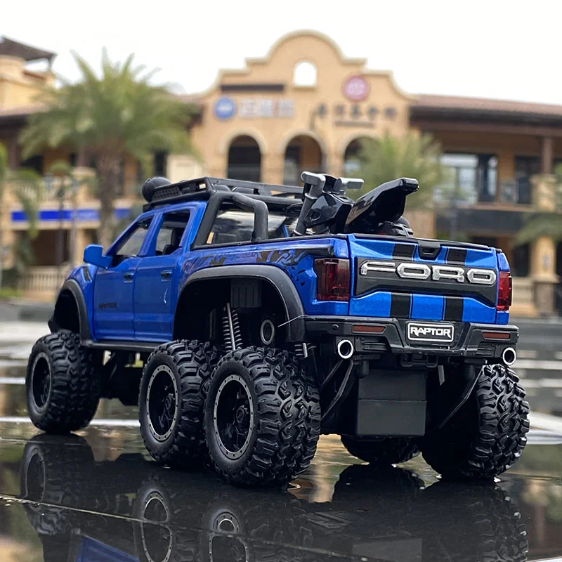 1/28 Ford Raptor F150 Alloy Car Modified Off-Road Vehicle Model Diecast & Toy Vehicles Metal Car Model Collection Kids Toys Gift