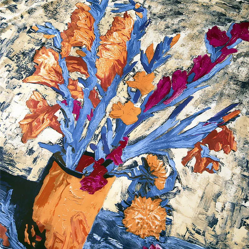 

130 см квадратный шарф Ван Гога, роскошный брендовый саржевый шелковый шарф, женский платок, шаль, шарфы, гофрированный хиджаб