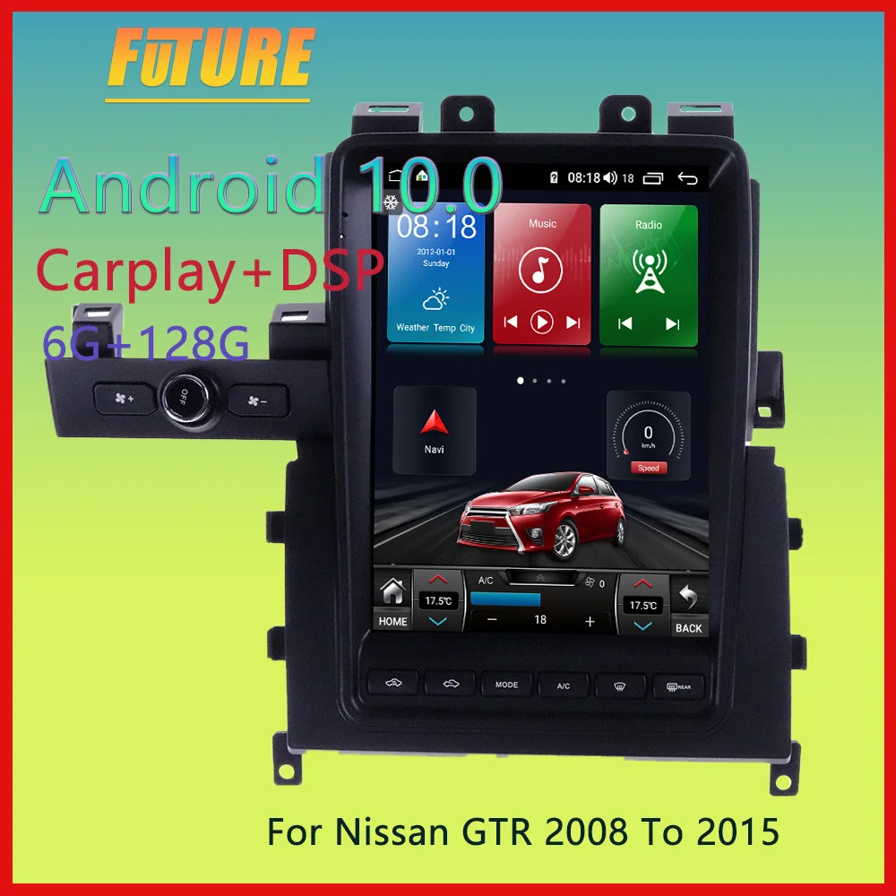 128G For Nissan GTR GT-R R35 2008-2015 Android Car Radio Stereo 2 Din Multimedia Player GPS Navigation Touch Screen Head Unit