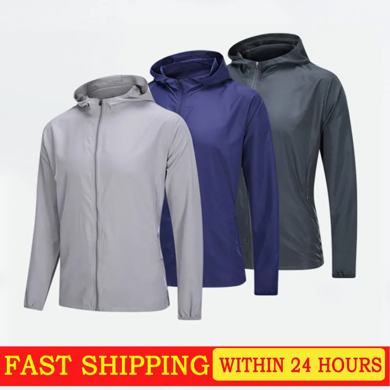 New Wholesale autumn and winter new sports hoodie men quick dry breathable leisure thin outdoor running fitness hooded coat men