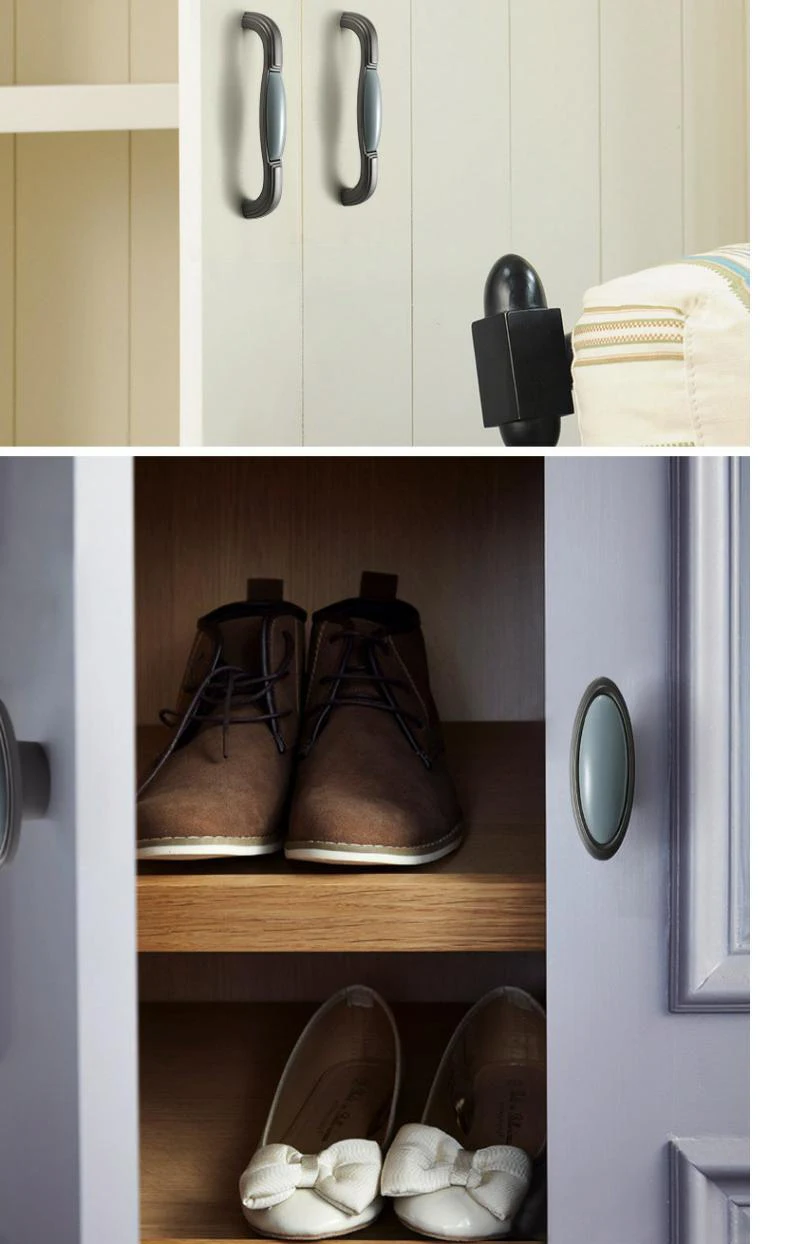 WV Blau Grau Keramik Schrank Möbel Hardles Wardrob Griff Tür Knosb Schrank Zieht Mediterranen Stil Schrank Tür Hardware – Detail 15