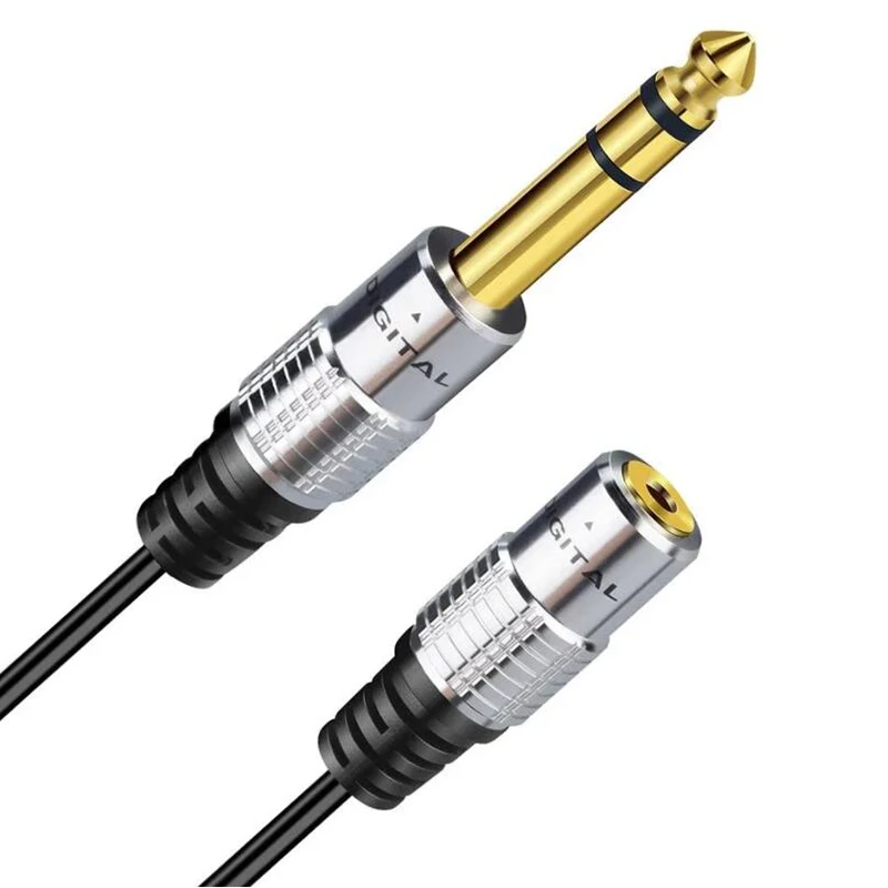 

6.35mm 1/4 Inch Stereo Plug Male to 3.5mm Stereo Jack Female Socket Headphone Extension Cable 30cm Large Headphone Jack Adapter