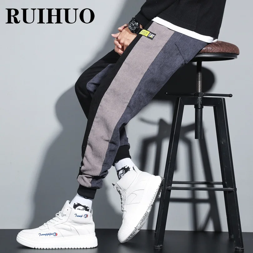 Corduroy Jogging Pants Men Clothing Work Pants For Men Fashion Trousers Street Wear Big Size 5XL 2024 Spring New Arrivals