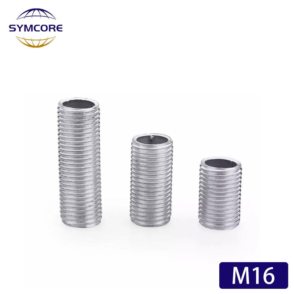 2PCS M16 Hollow External Tooth Tube Screw Tube Full Tooth Straight Tube Straight Rod Threaded Rod Lighting Accessories