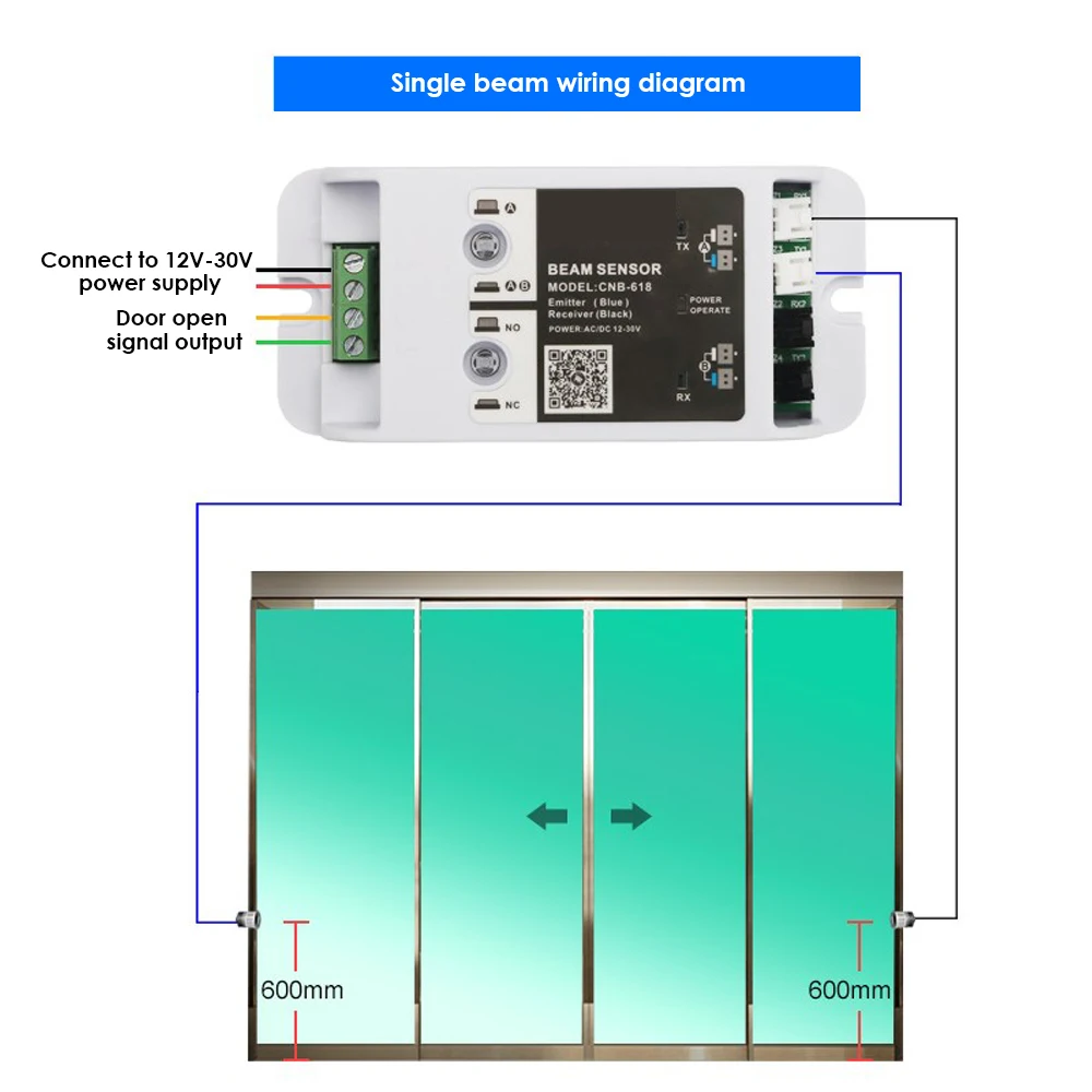 Imagem -05 - Luz de Segurança Eletrônica Automática para Porta Sensor de Feixe de Segurança Fotoelétrico de 10m Feixe Único Duplo