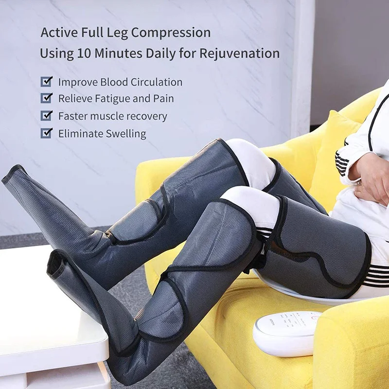 Masseur électrique à Compression d\'air pour jambes et mollets, enveloppe d\'air chauffé, contrôleur portatif, relaxation musculaire, soulagement de