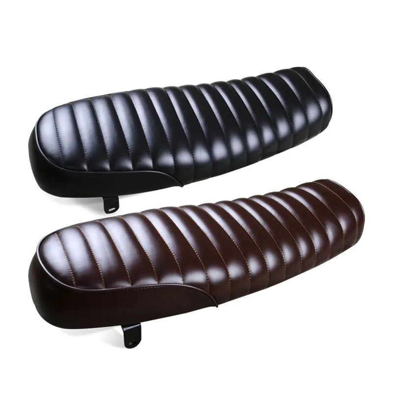 64cm University Retro Motorcycle Waterproof Leather Cafe Racer Vintage Gel Flat Cushion Seat Saddle