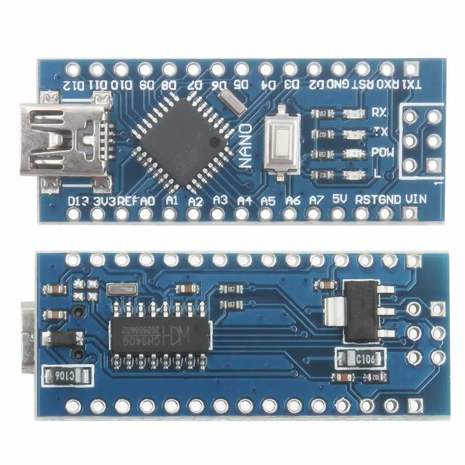 Placa para Arduino Nano V3.0, Cable USB, placa de microcontrolador, ATmega328P, V3.0, ATmega328P