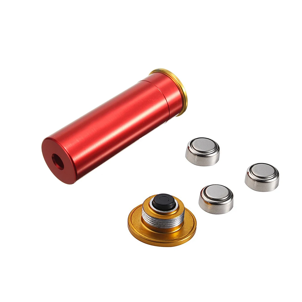 12 GA Calibrator Gauge Bore Sighter Boresighter Red Sighting Sight Boresight Red Copper Leveler with Batteries