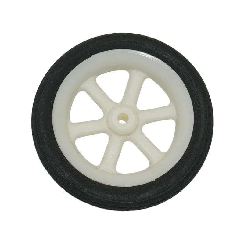 10 Pcs  Super Light 6-Spoke Wheels (Sponge Tire) Color White/Black For RC Airplane Replacement Toys Plane Accessory D30-46mm