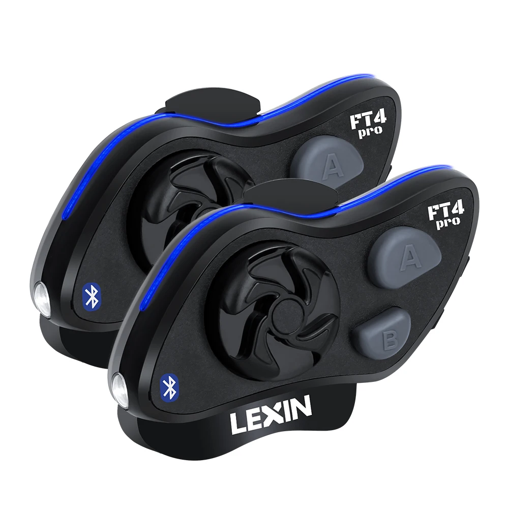 Lexin FT4 PRO Intercom Casco para Motocicleta Type-C&BT 5.0 with High Sound Quality up to 150km/h for 4 Bikers 1 Miles Headset