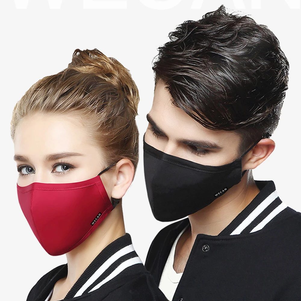 WECAN PM2.5 Protective Face Mask 5 layer mascaras Anti-Dust Flu Mouth Masks Respirator Activated Carbon filter Washable Masks