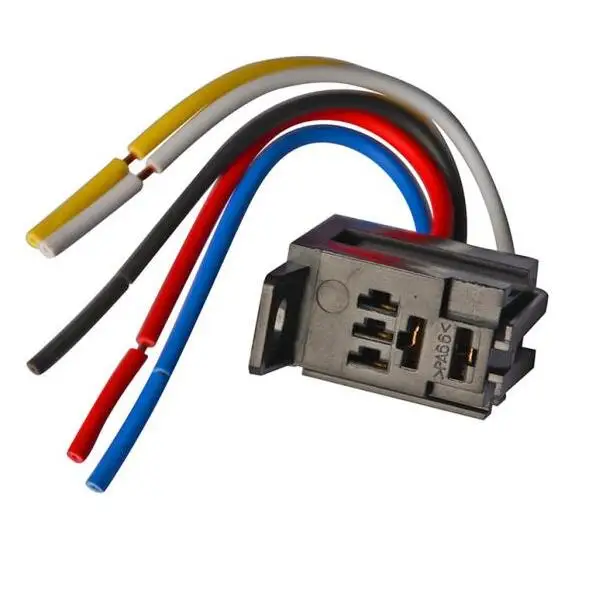4pin 5pin gniazdo z przewodem 40A 12V 24V DC przekaźnik uniwersalny motoryzacyjny przekaźnik fioletowy