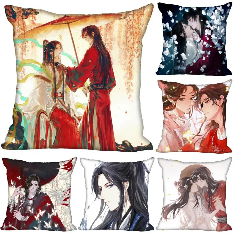 Anime Tian Guan Ci Pillow Case Wedding Decorative Fabric Pillows Cover New Year Accessories PillowCase 40X40,45X45cm 0827