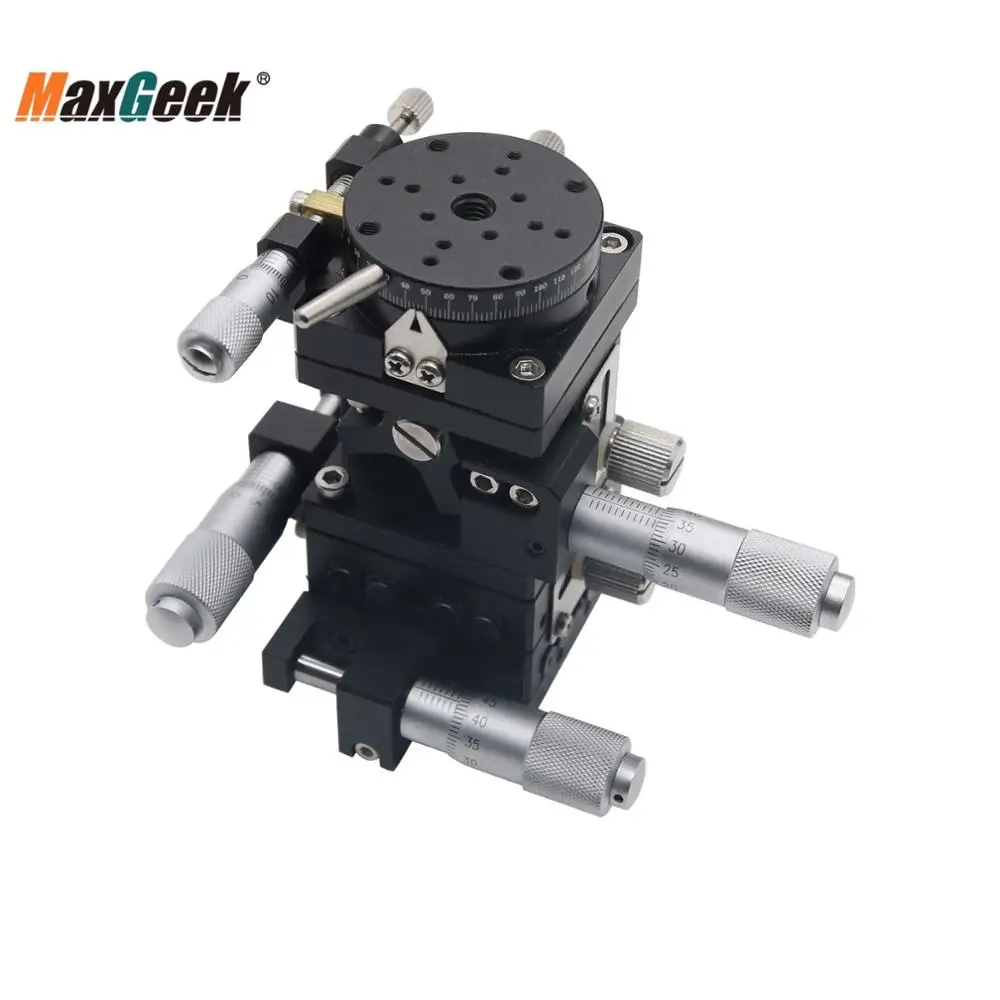 Maxgeek XYZR40L 4-Achse XYZR Trimmen Plattform Manuelle Linear Stufen Schiebe Tisch 40*40mm
