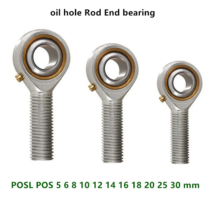 POS 5 6 8 10 12 14 16 18 20 25 30 L mm M5 M6 M8 M10 M12 hole fish eye male right female left thread Rod End ball joint bearing