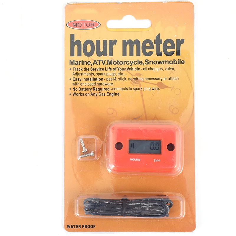 Motorcycle Hour Counter Meter Inductive Digital Engine Battery Timer LCD ATV Accessories Dirt Motocross Hours Account Motor Bik