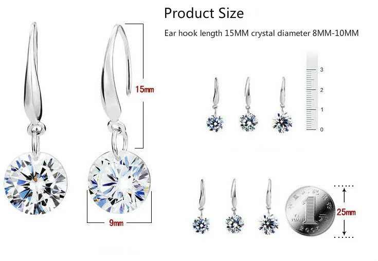 2019 New Earrings Korean Version Of The Fashion Cute Shiny White Crystal Multicolor Long Earrings Women\'s Jewelry Drop Earrings