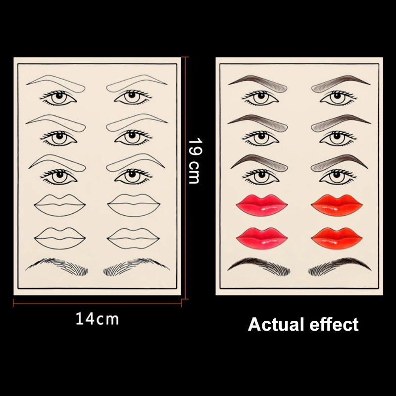 Double Side Eyebrow Tattoo Practice Skin Silicone Skin Kits Tattoo Supplies For Microblading Permanent Makeup Beginner PMU Set
