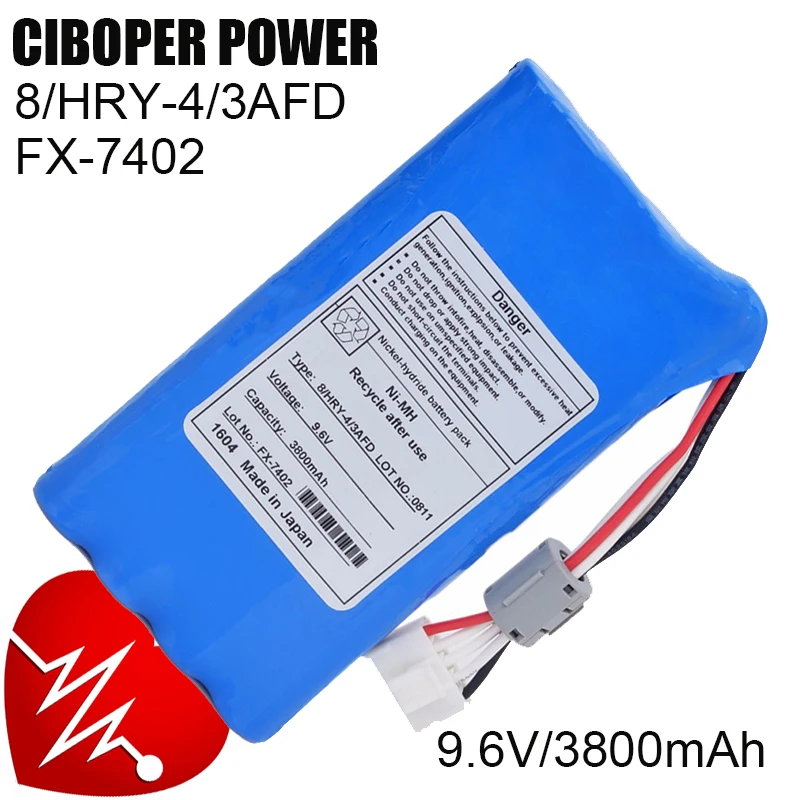 CP Medical Battery HHR-19AL24G1FD/LS1610 9.6V/2000mAh For Replacement of FX-3010 FCP-3010 ECG EKG Vital Signs Biomedical Battery