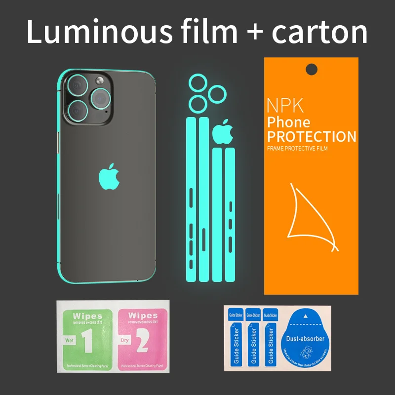 Mobile Phone Side Film Luminous Protective Frame Film PVC For iPhone 13 Pro Max Rim Anti-Scratch Border Sticker For iPhone 12