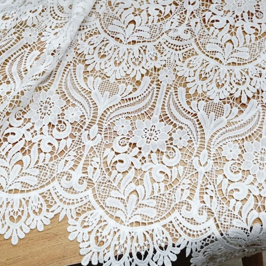 1 yard Elegant Venice Guipure Lace Fabric Hollow Out Water soluble Lace fabric For DIY Garment Party Wedding Dress Houte Couture