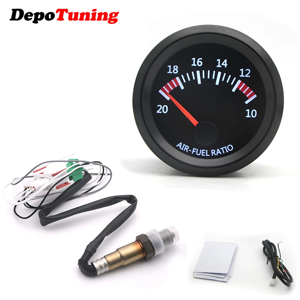 

DepoTuning 2"52mm Digital Air Fuel Ratio Gauge With Narrowband O2 Oxygen Sensor Car Gauge Fit for 12V Car