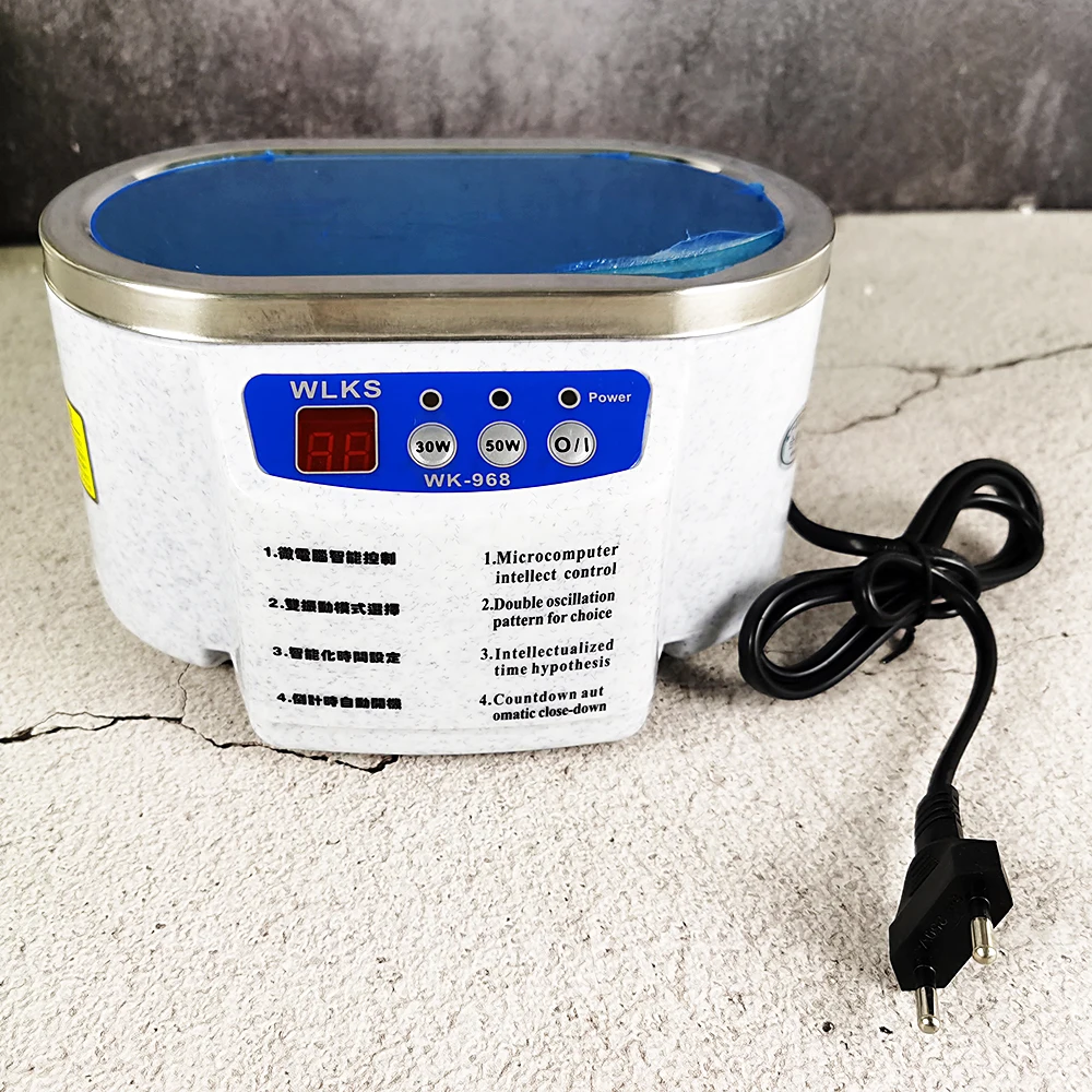 Máquina de limpeza ultrassônica da remoção da poeira da limpeza dos vidros do aço inoxidável WK-968 de potência dupla 30w troca 50w limpador 40khz