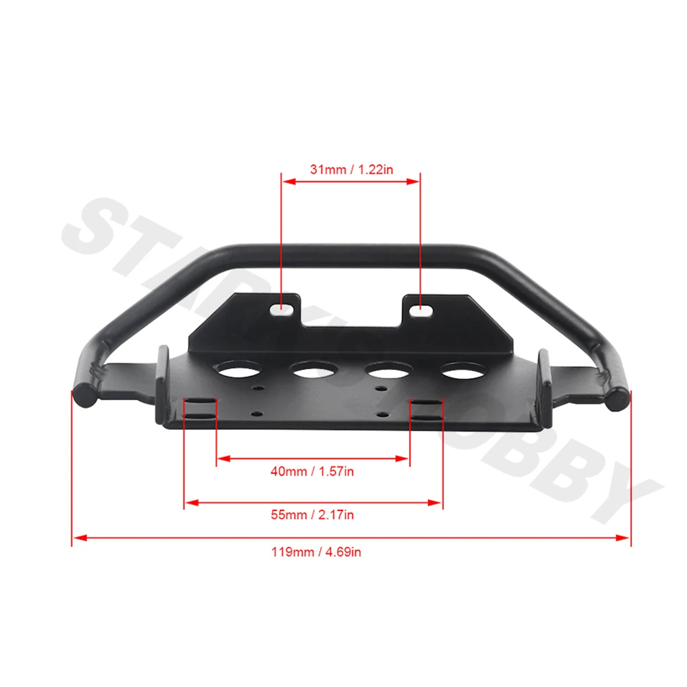 TRX-4 z przodu metalowa wciągarka zderzak z osłona grilla dla gąsienica RC TRX6 G63 TRX4 G500 części zamienne