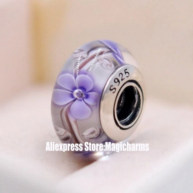 Pandora pair of white flower Murano glass 2024 bead