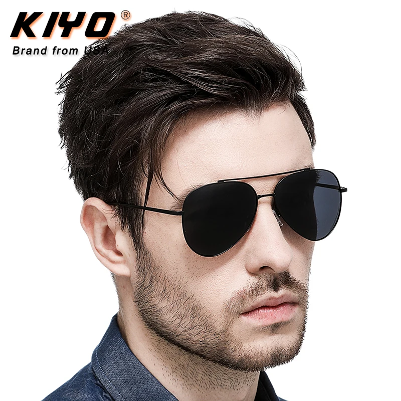 KIYO Brand 2020 New Men Oval Polarized Sunglasses Metal Classic Sun Glasses High Quality UV400 Driving Eyewear 2682