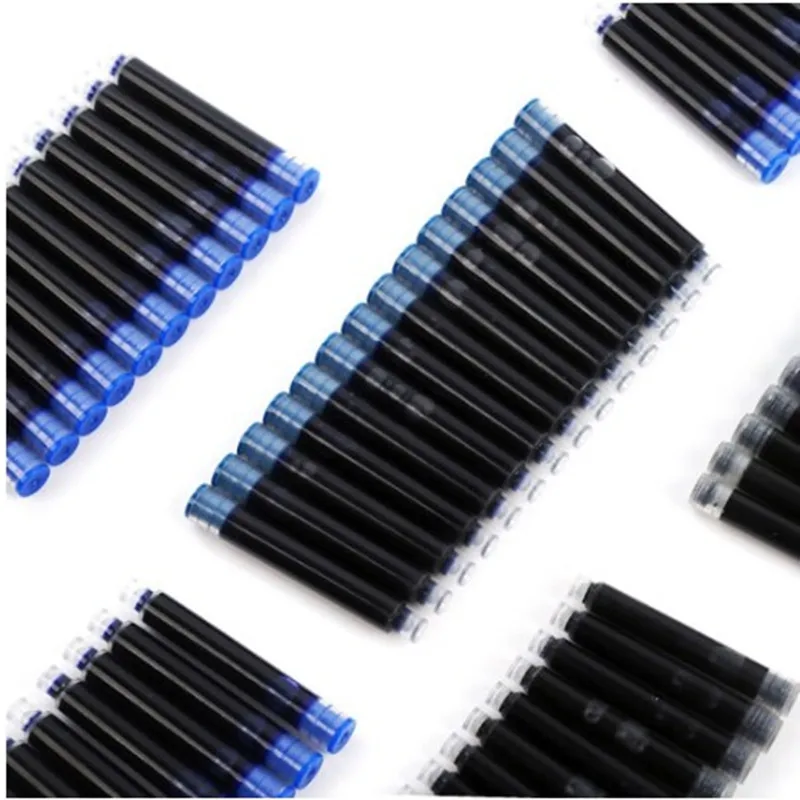 3.4mm Fountain Pen Refill Ink 20pcs/set Black Red Erasable Blue/dark-blue Ink Cartridge with Case School Office Supplies