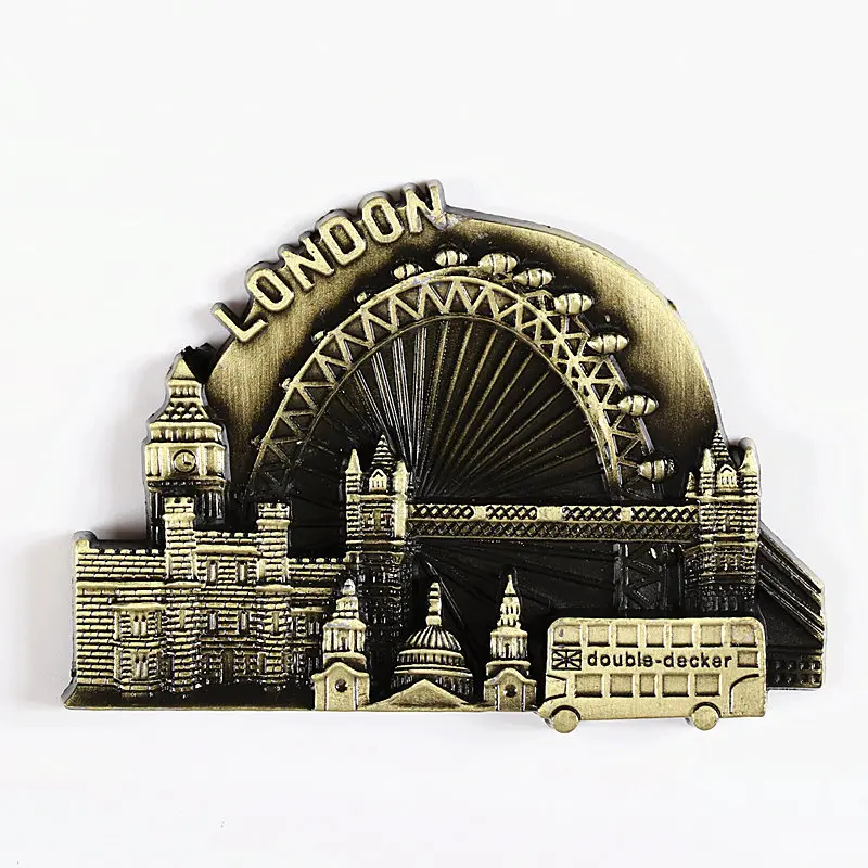 Fridge Magnet Decor Souvenir France United Kingdom Germany United States New York India Metal Magnetic Refrigerator Sticker
