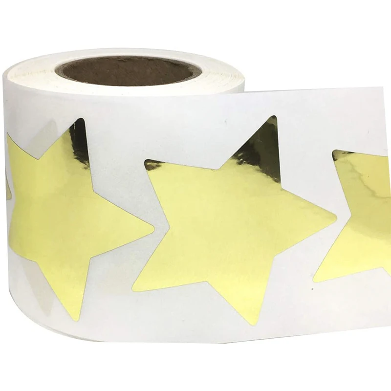 2000 Pcs 2 Inch Foil Gold Star Stickers Glitter Metallic Stars Self Adhesive Shiny Foil Labels